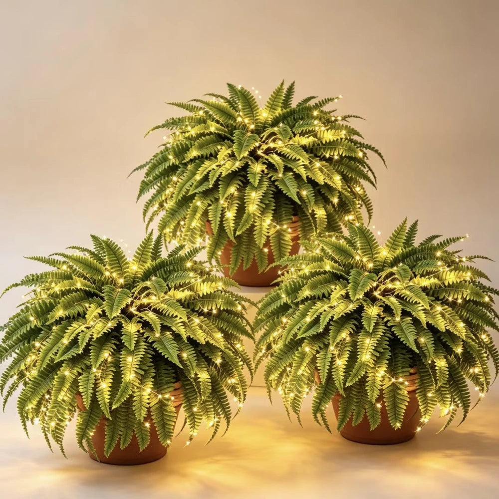 Lighted Artificial Boston Fern