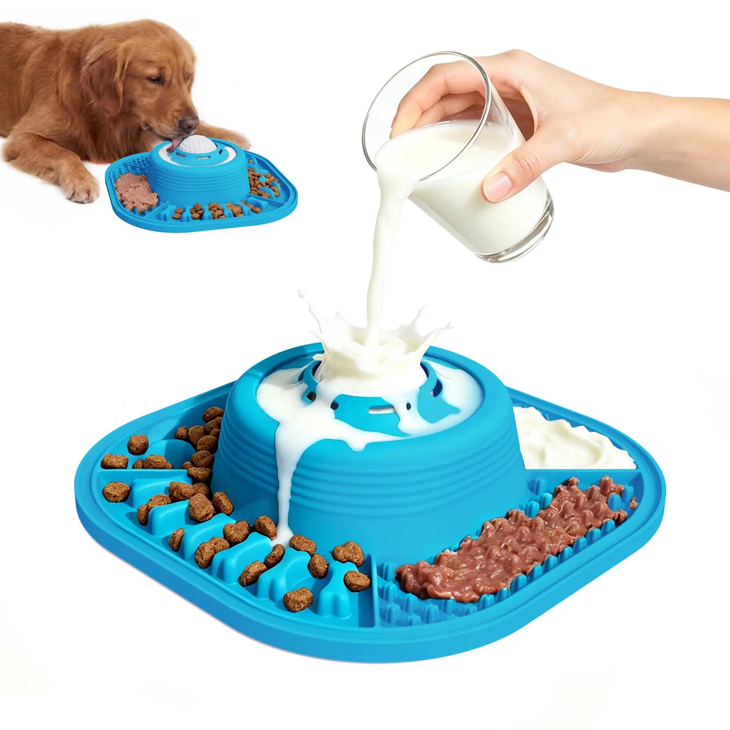 PawLove Slow Feeder Bowl for Dogs with Anti-Slip & Ball Design