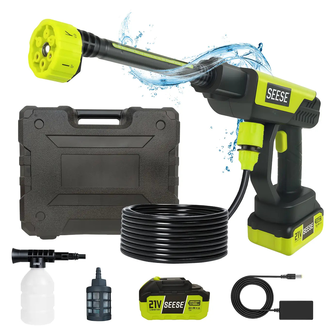 SEESE Cordless Pressure Washer for Car & Home Cleaning