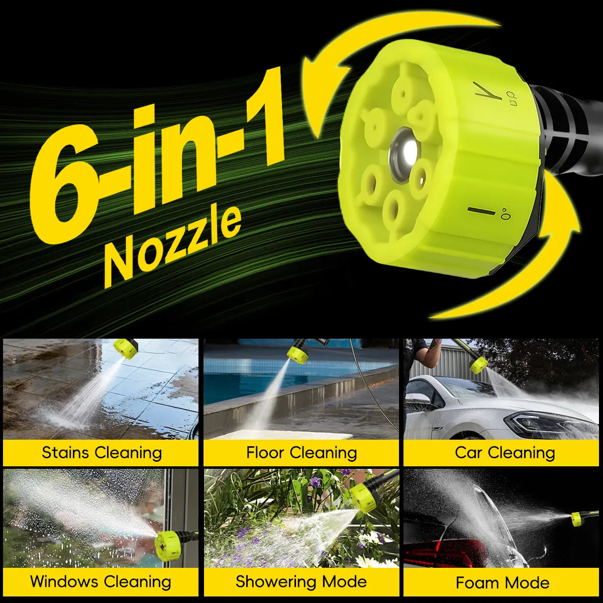SEESE Cordless Pressure Washer for Car & Home Cleaning